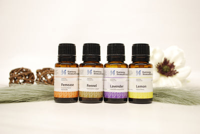 bundle of 4 oils, femease, fennel, lavender and lemon