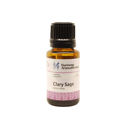 Clary Sage essential oil on white background