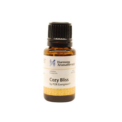 bottle of Cozy Bliss Synergy Blend essential oils