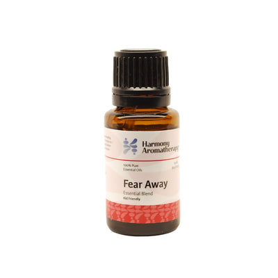 Fear Away essential oil on white background