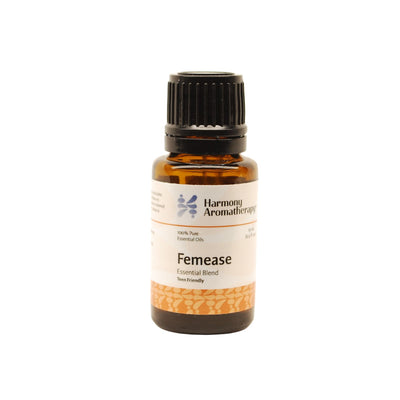 Femease essential oil on white background