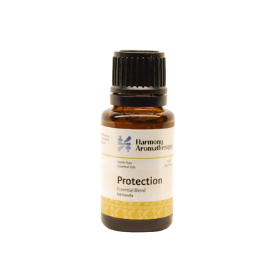 Protection essential oil on white background
