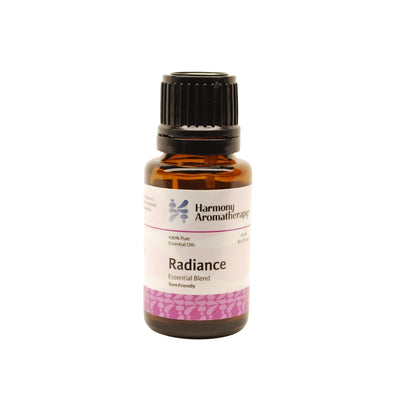 Radiance essential oil on white background