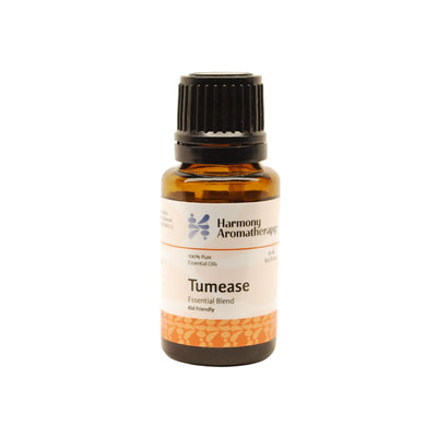 Tumease essential oil on white background